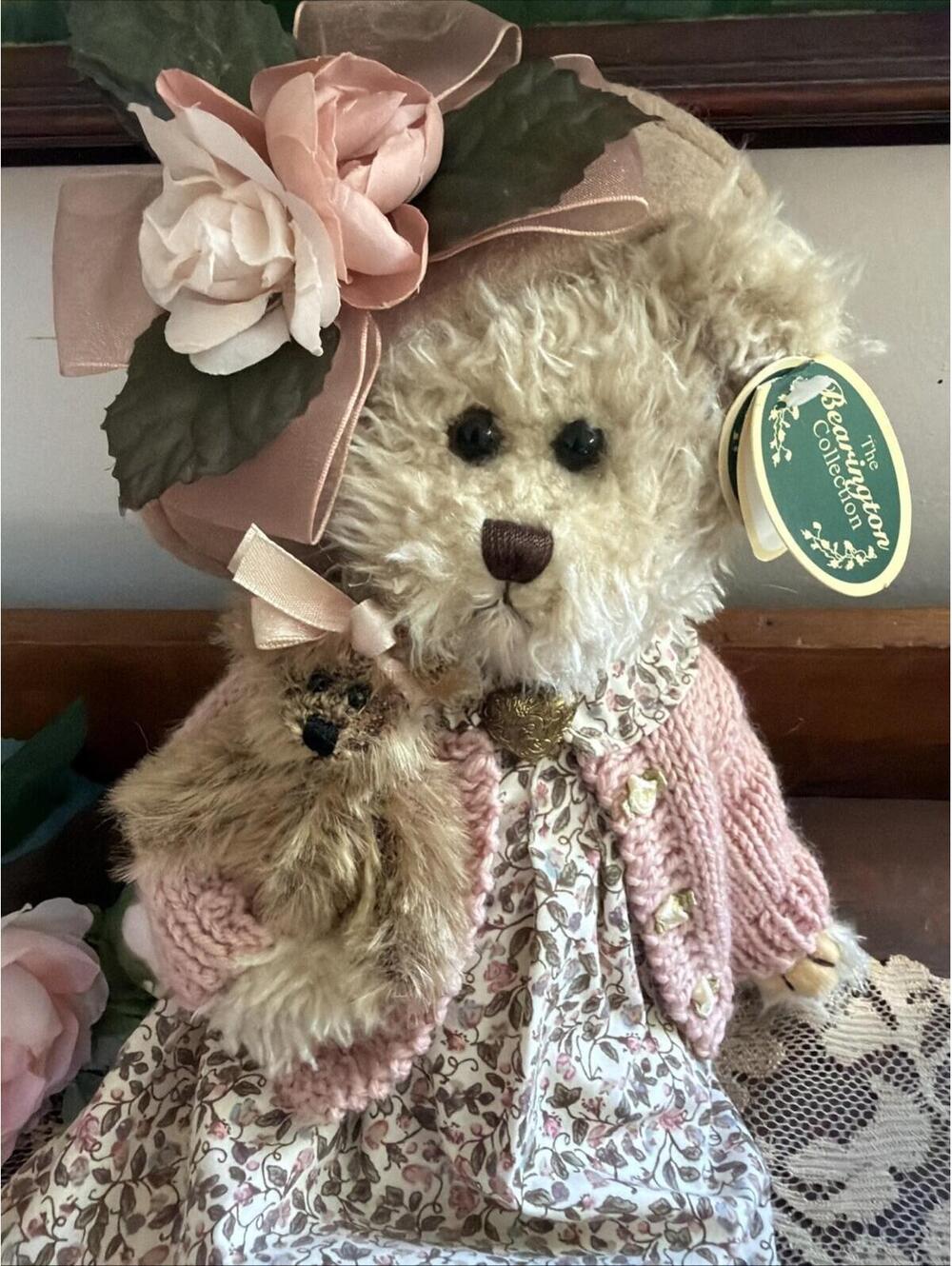 Bearington  Plush Teddy Bear Daisy & Bell Jointed 14” Sweet Flowers Cottage Tags